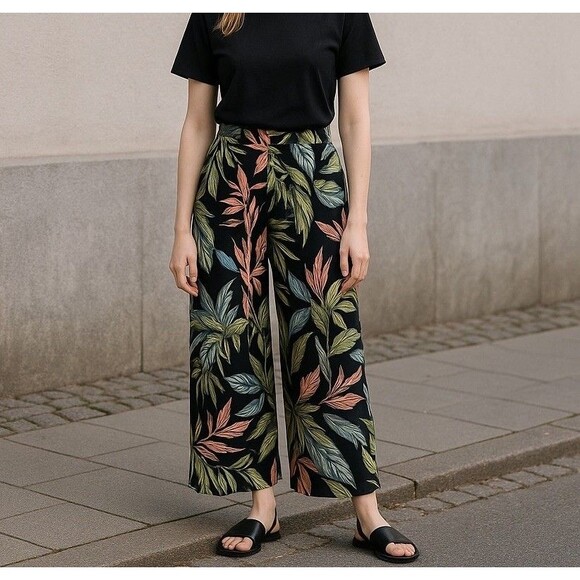 Philosophy Palazzo Wide Leg Stretch Pants Hawaiian Beach Vacation Resort Cruise - Picture 1 of 14